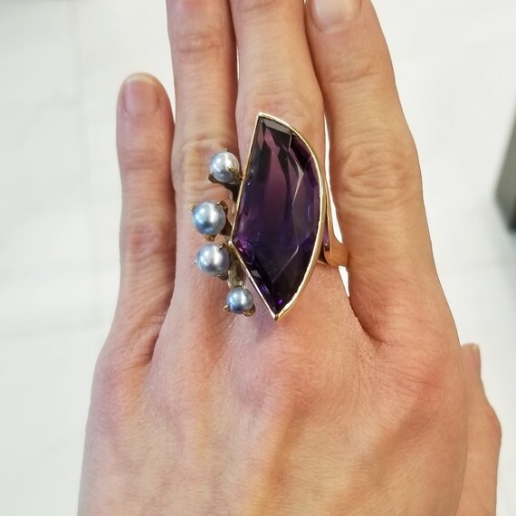 Avant Garde Style Statement Ring - image 4