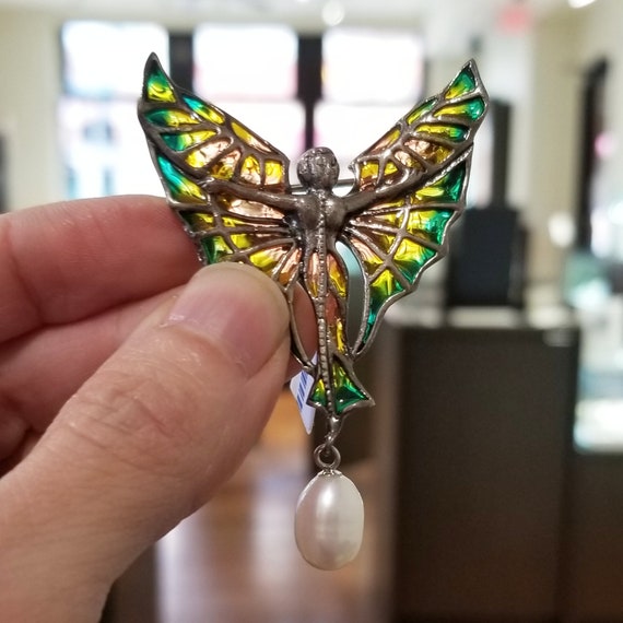Art Nouveau Fairy Broach and Pendant - image 2