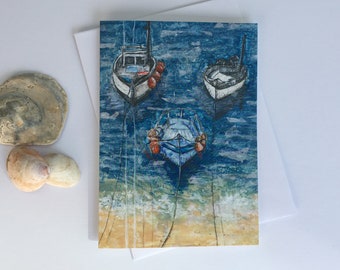 Three Boats Greetings Card