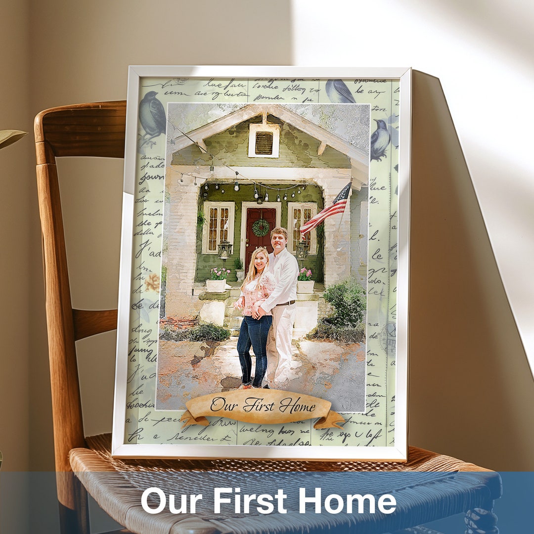 House Art Custom Home Portrait Photo Home Decor Personalized Photo Gift ...