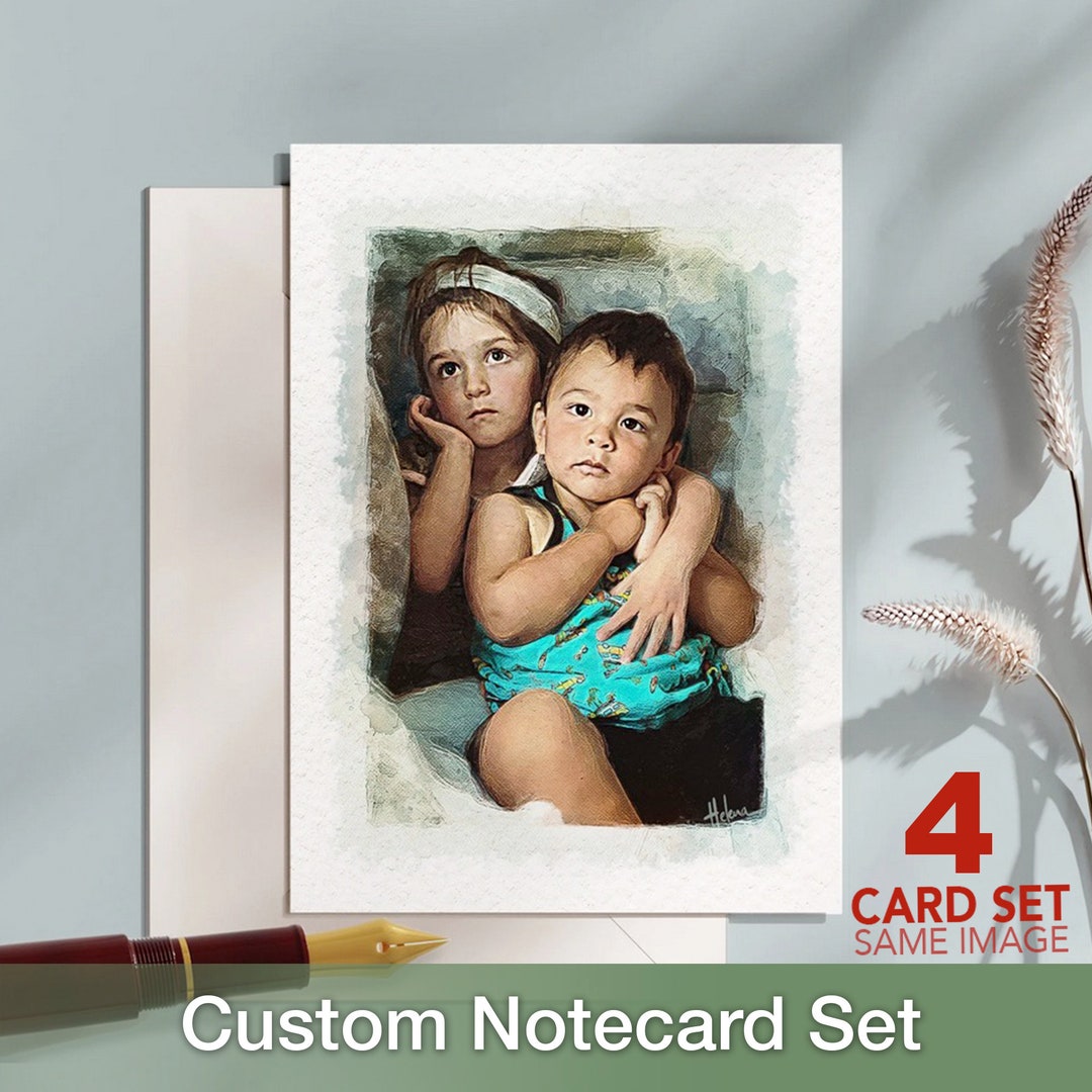 Custom Portrait: Personalized Cards Set From Photo - Handmade Cards ...