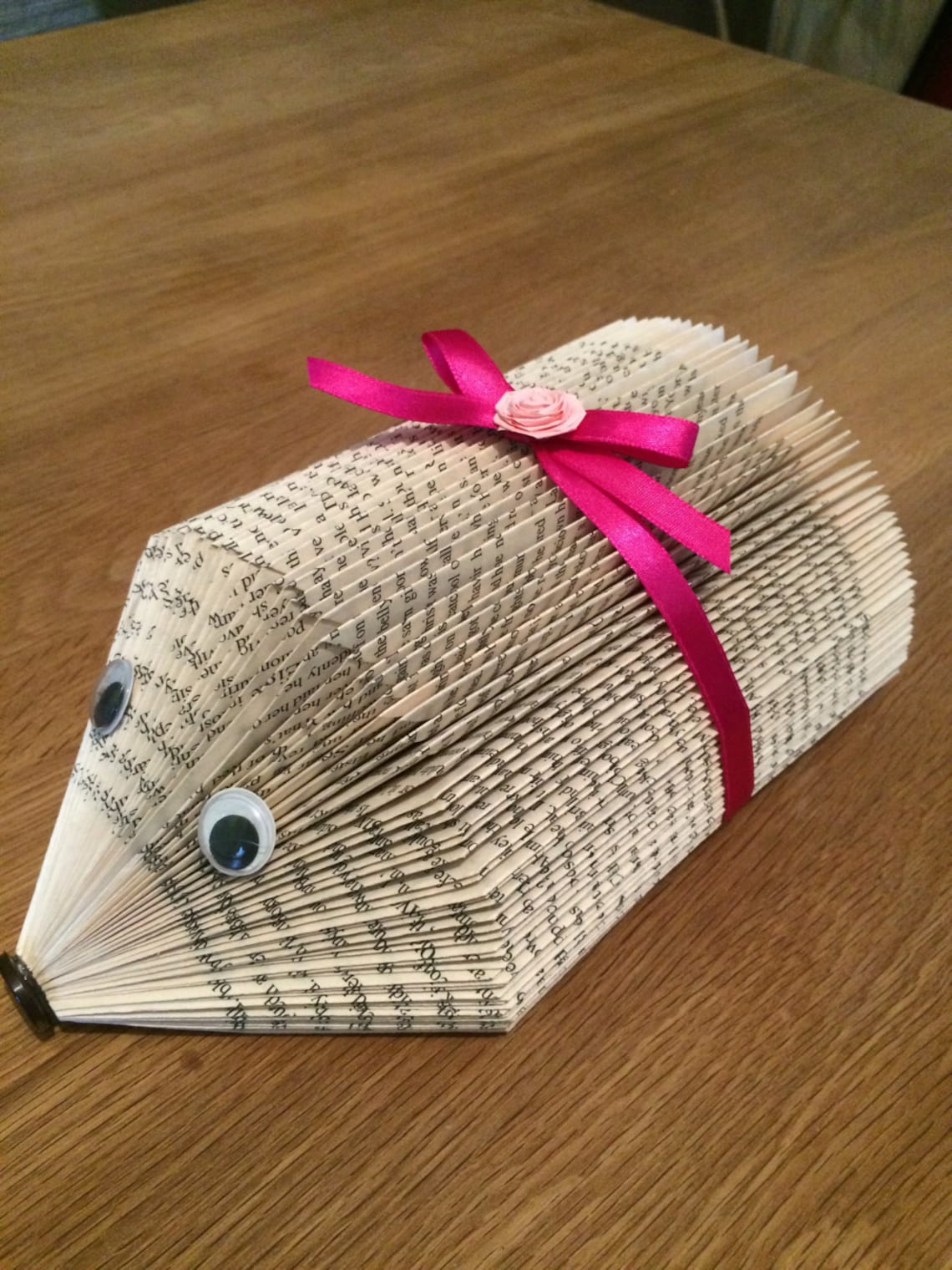 Handmade Book Folded Hedgehog Etsy UK