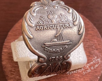 Souvenir State Spoon Ring-Tennessee Sizes 8, 9-10