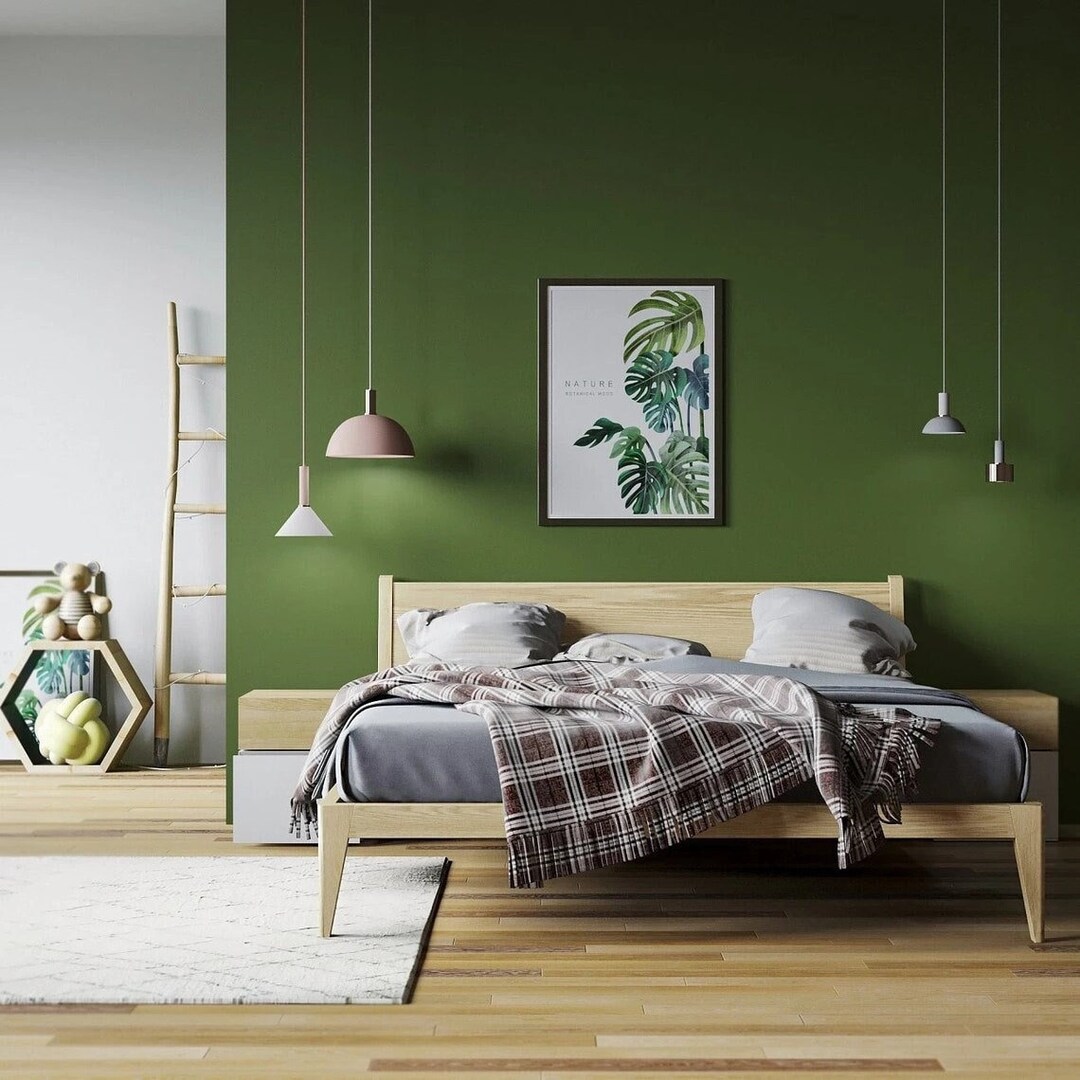 Asther Bed Low Bed Frame Bed Frame Queen Minimalist Bed Etsy