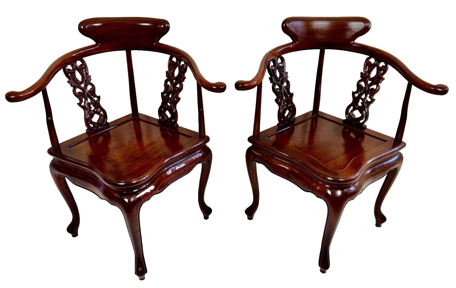 Pair of Exceptional Chinese Rosewood Corner Chairs Etsy