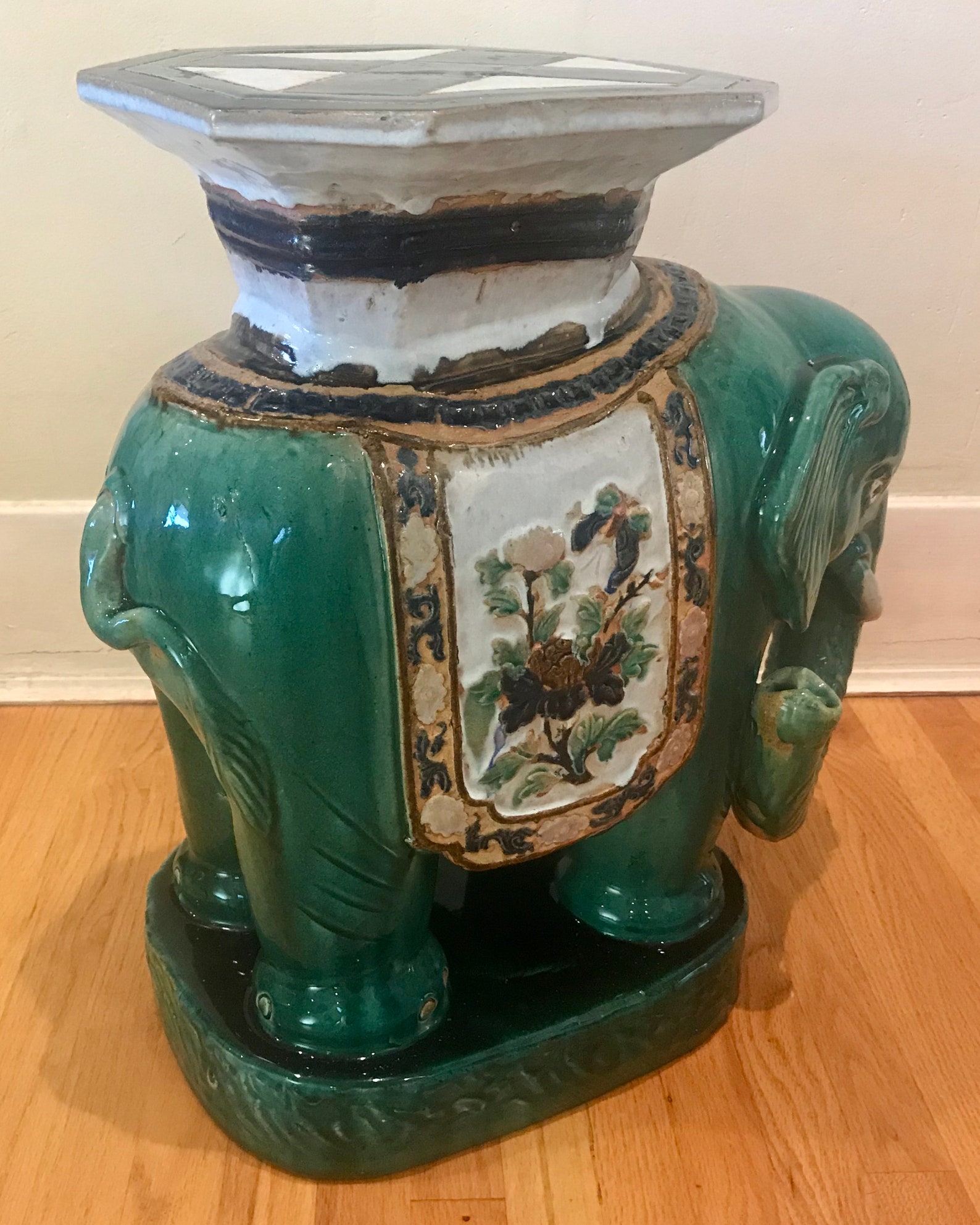 Large 1960s Vietnamese Ceramic Elephant Plant Stand / Side Etsy
