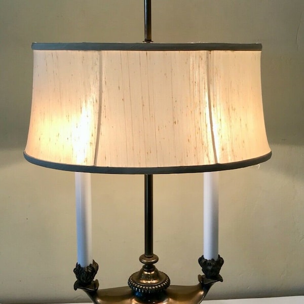 Stiffel Brass French Bouillotte Aladdin Style 2-Light Table Lamp 27"