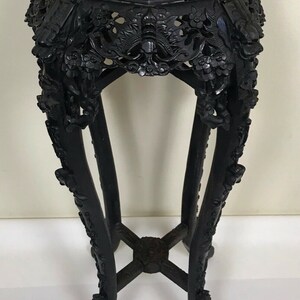 Chinese Marble Top Tall Stand, 20th C.