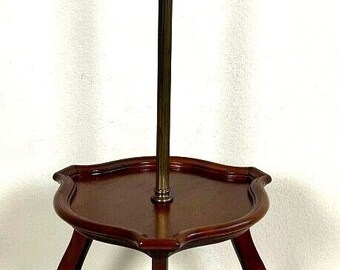 Frederick Cooper 3-Tier Mahogany Tray Table Floor Lamp