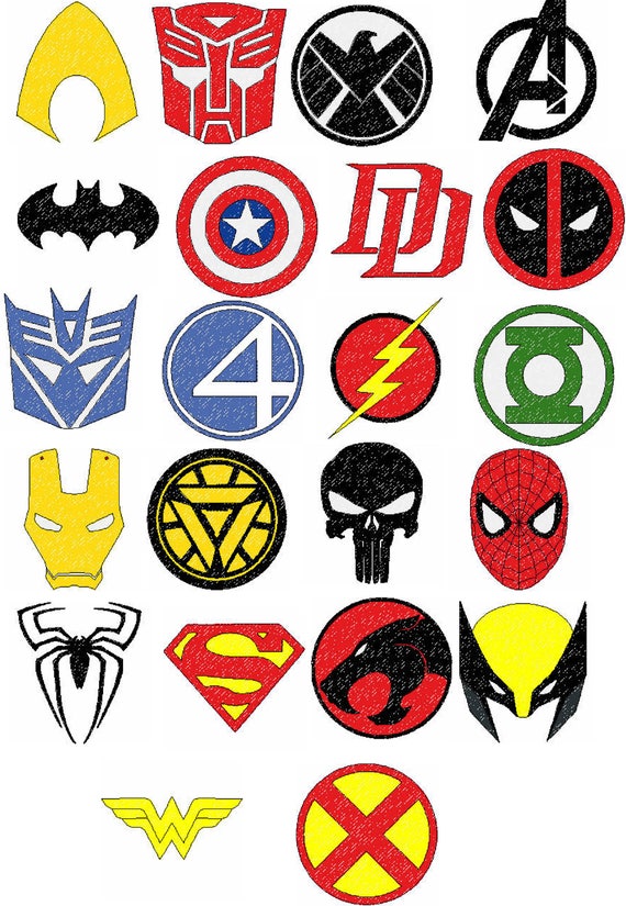 Download Super Hero Logos Embroidery Designs | Etsy