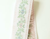 Vintage Edelweiss Jacquard Ribbon in White, Pale Pink, Baby Blue and Mint Green for Passementerie, Millinery or Costuming