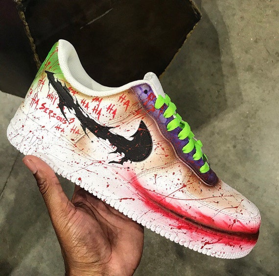 Joker Nike Air Force 1 Custom VAB dark knight nrg off white | Etsy image 0