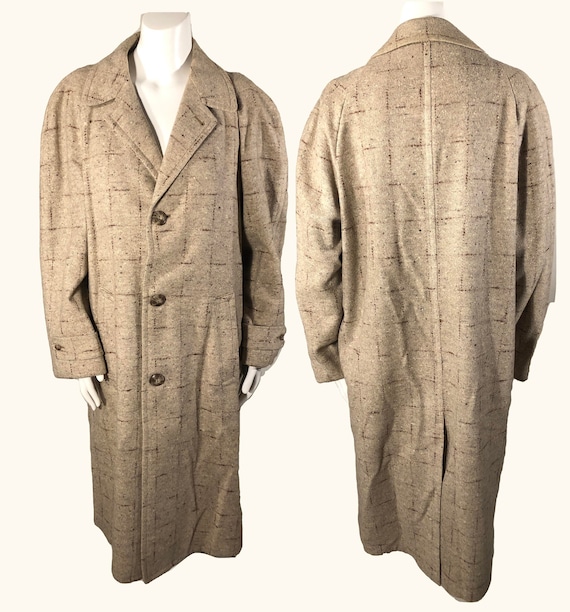 1950s Mens Wool Tweed Jacket Gray Stripe