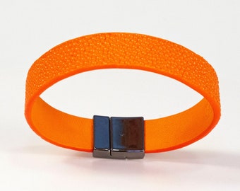 Unisex Orange Stingray (Shagreen) Bracelet