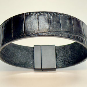 Leather Crocodile Bracelet - Etsy