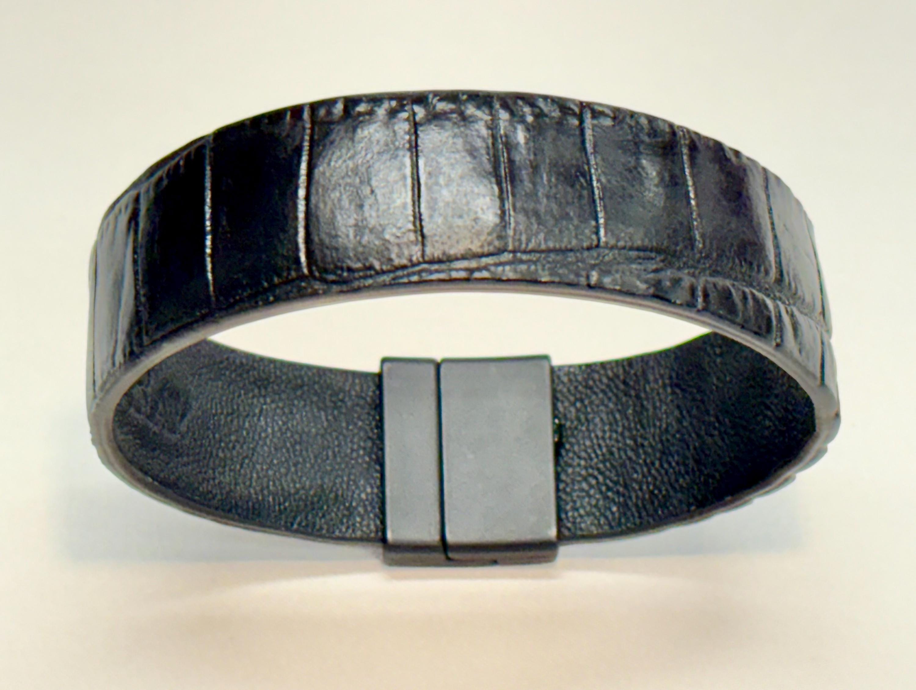 Crocodile Leather Bracelet - Etsy
