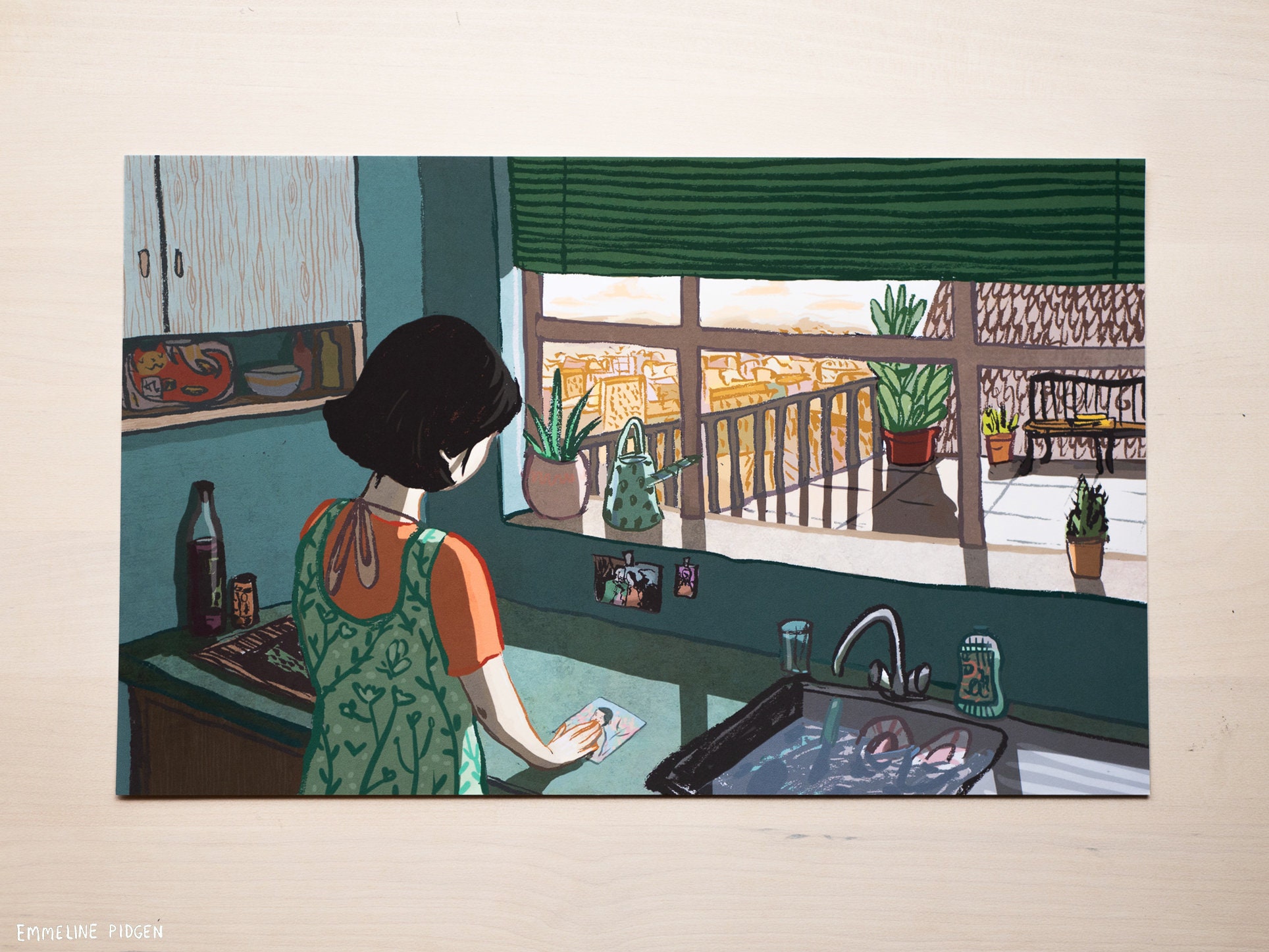 The Kitchen Window Illustrated Print A4 Giclee Illustration - Etsy