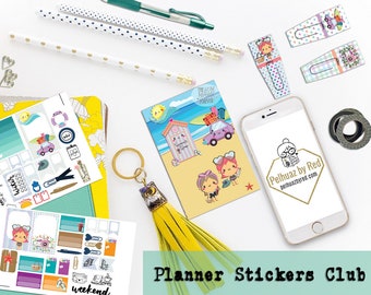 Classic Planner Stickers Club, Planner Sticker Subscription, Monthly Subscription, Subscription Box, Sticker, Happy Planner, Sunny Days