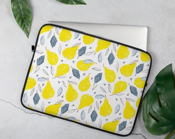 Perfect pear Laptop Sleeve | Laptop Case | 13in | 15in | Neoprene Padded | iPad Tablet Cover | Travel Case | Padded Laptop Bag