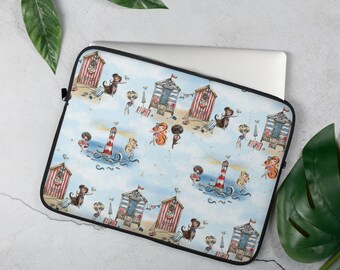 Beach Party Laptop Sleeve Laptop Case | 13in | 15in | Neoprene Padded | iPad Tablet Cover | Travel Case | Padded Laptop Bag