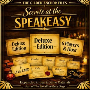 Secretos en el bar clandestino - Edición definitiva / Juego de misterio imprimible / 6 jugadores y anfitrión / Parte de la saga Bloodline Ruby