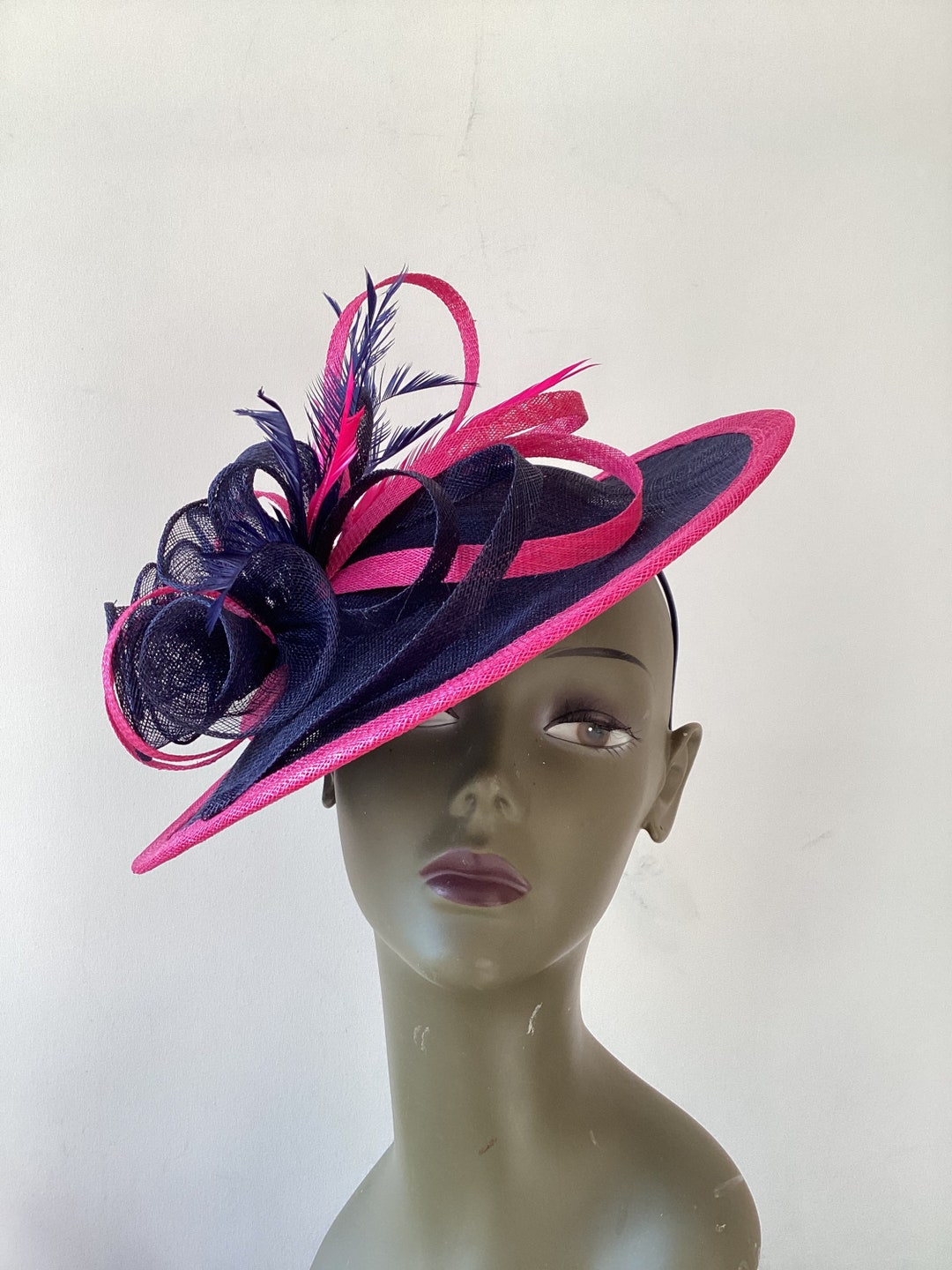 Navy and Cerise Pink/fuchsia Pink Hatinator. Etsy UK