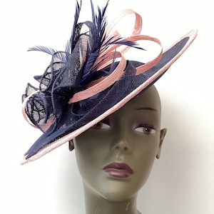 Navy and Blush Pink Hatinator/Fascinator.