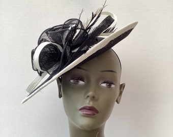 Black and Ivory Hatinator/Fascinator.