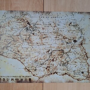 Mapa de Skyrim en material de pancarta de PVC a prueba de agua