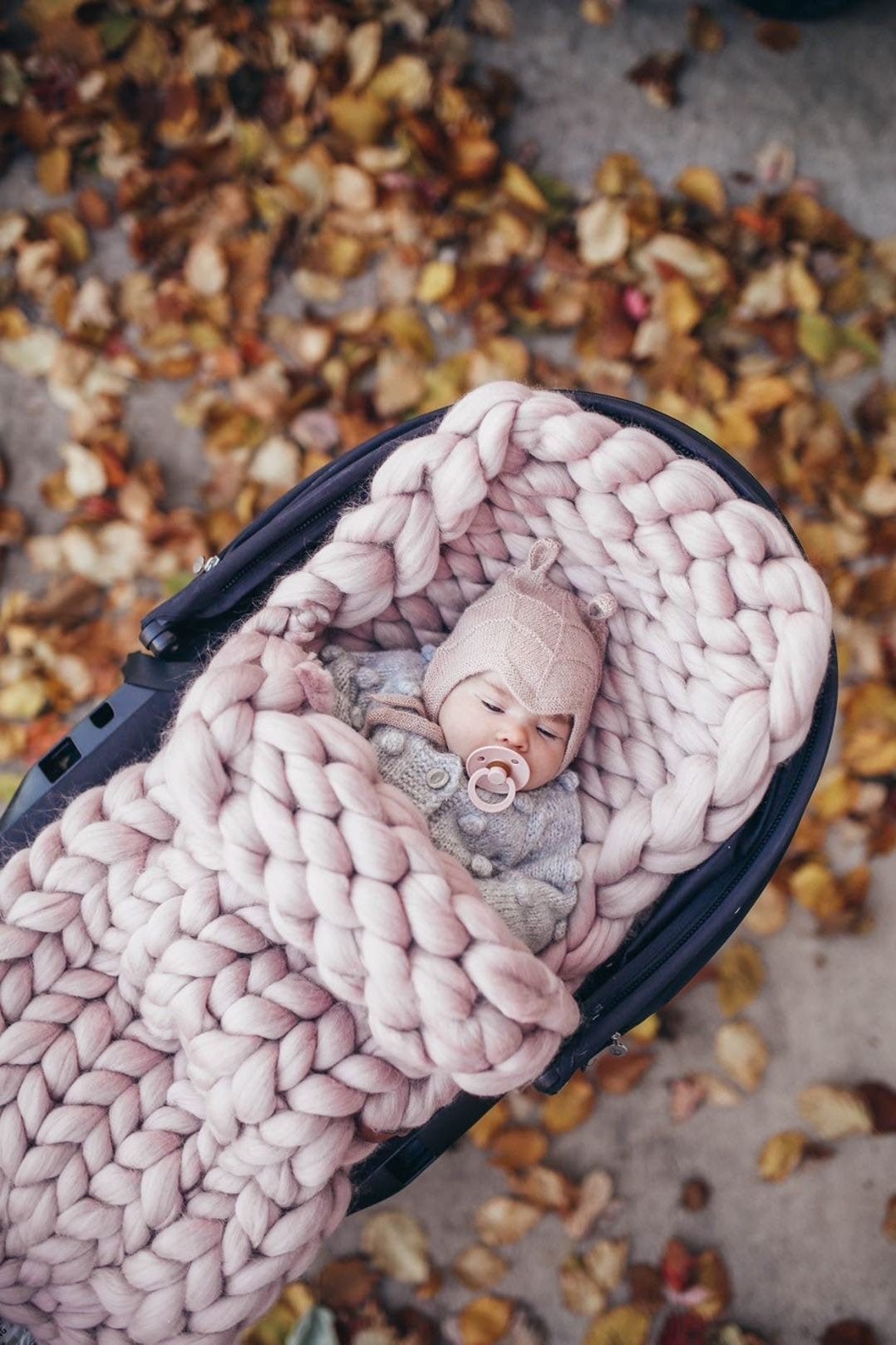 Baby Stroller Sleeping Bag Knitted Button And Fleece Warm Mini Ears Small  Tail Sleeping Bag - Temu