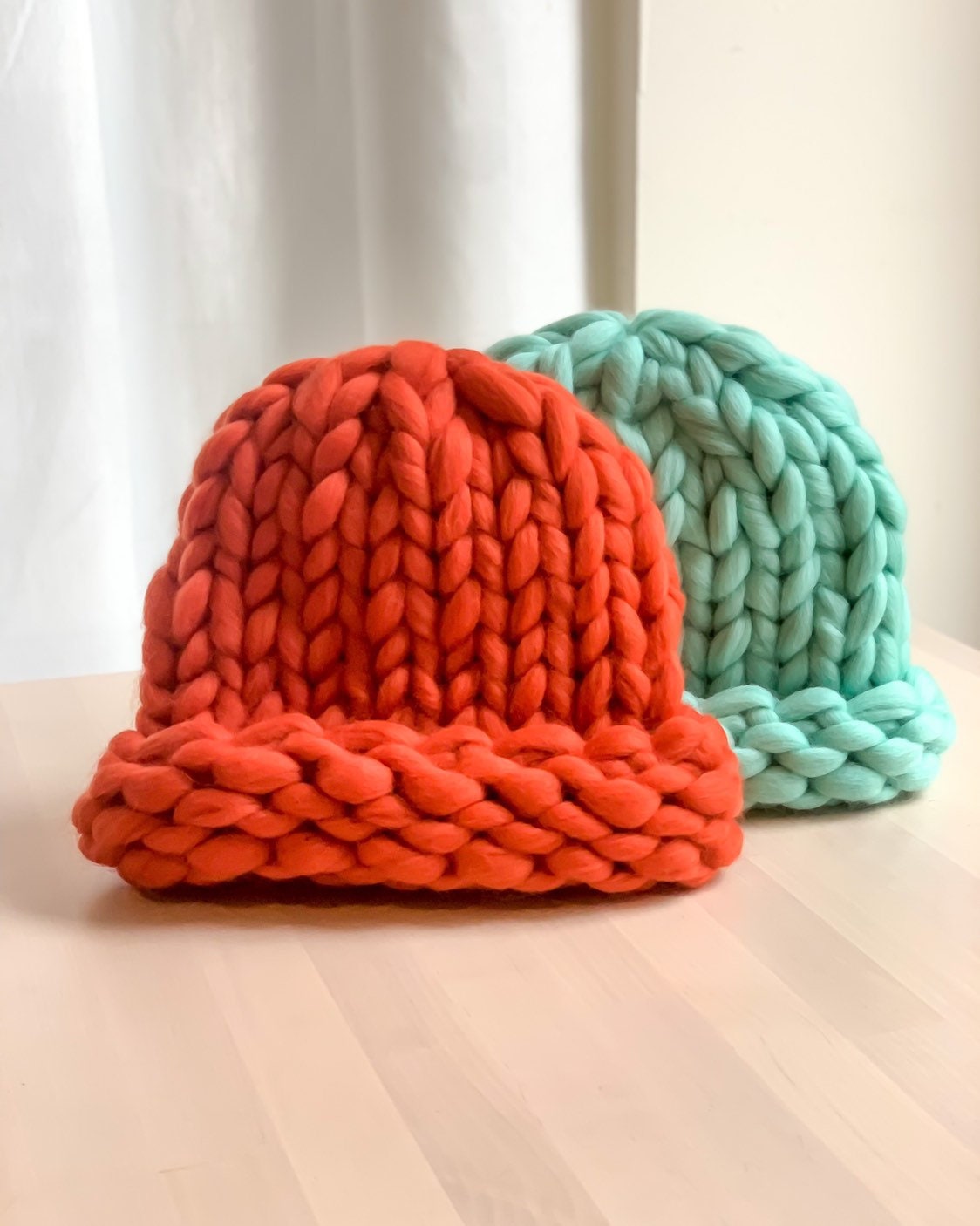 Chunky knit Beanie. 100 Merino Wool. Handmade in NYC.