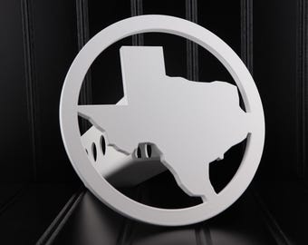 Cubierta de enganche Texas circular blanca satinada: compatible con receptores de enganche de 2"