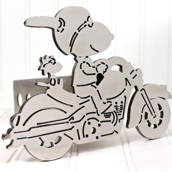 Stainless Snoopy Motorcycle Hitch Cover