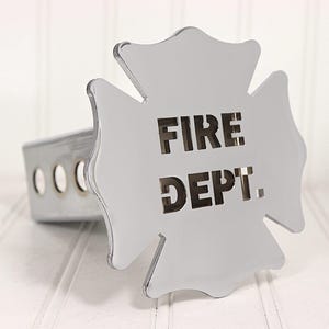 Chrome Fire Dept Maltese Cross Hitch Cover – Fits 2” Hitch Receiver