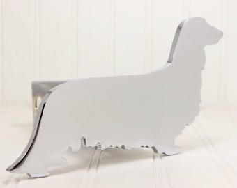 Cubierta de enganche cromada para perro salchicha de pelo largo: compatible con receptores de enganche de 2"