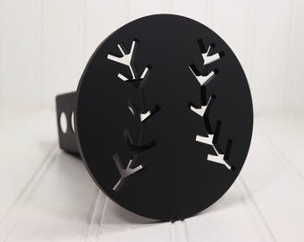 Cubierta de enganche de béisbol negra mate: compatible con receptores de enganche de 2"