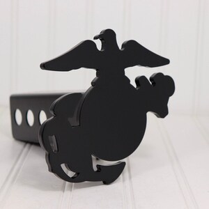 Matte Black Earth Globe and Anchor EGA Hitch Cover