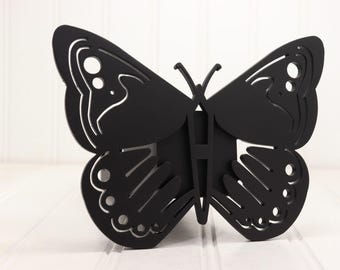 Cubierta de enganche de mariposa de acero inoxidable negro mate: compatible con receptores de enganche de 2"