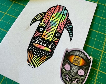 Máscara fluorescente Obra original - Día 12