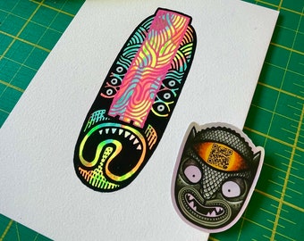 Máscara fluorescente Obra original - Día 17