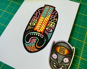 Máscara fluorescente Obra original - Día 19