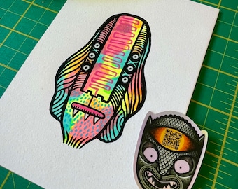 Máscara fluorescente Obra original - Día 22