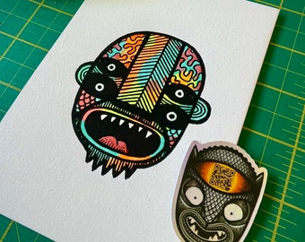 Máscara fluorescente Obra original - Día 11