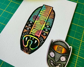 Máscara fluorescente Obra original - Día 30