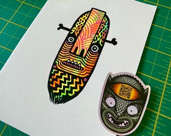 Máscara fluorescente Obra original - Día 18