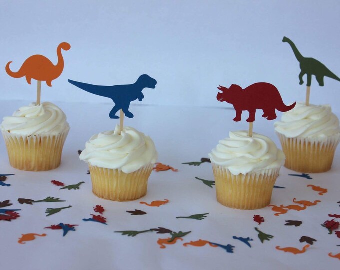 Dinosaur Party Supplies Dinosaur Cupcake Toppers Dinosaur Cupcake