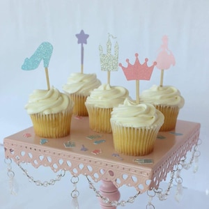 Princess Cupcake Toppers - Princess Party Supplies - Fairytale Princess - Princess Birthday Party Decorations - Royal Cupcake Toppers