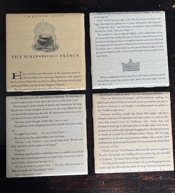 Harry Potter Authentic Book Page Coaster - Etsy