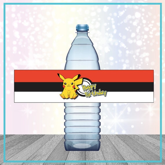 Pokemon Go Water Bottle Wrap Pokemon Birthday Printable Etsy - pokemon go water bottle wrap pokemon birthday printable