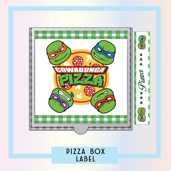 Teenage Mutant Ninja Turtles Pizza Box Label Digital Download Etsy